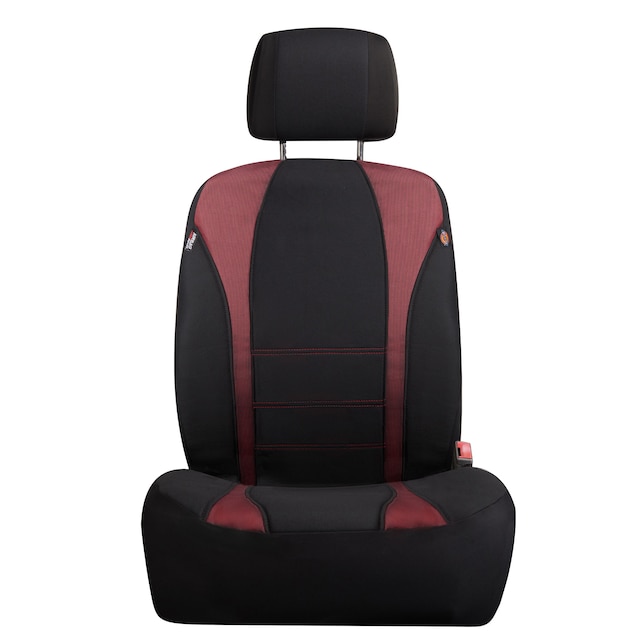 Dickies Hawker Truck Seat Cover Kit for Front & Rear Seats, Black/Red