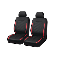 AutoTrends Quilted Premium Seat Cover, Black/Red, 2-pk Front_Three_Fourths_Angled_Left