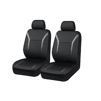 AutoTrends Sporty Carbon Seat Cover, Black, 2-pk Front_Three_Fourths_Angled_Left