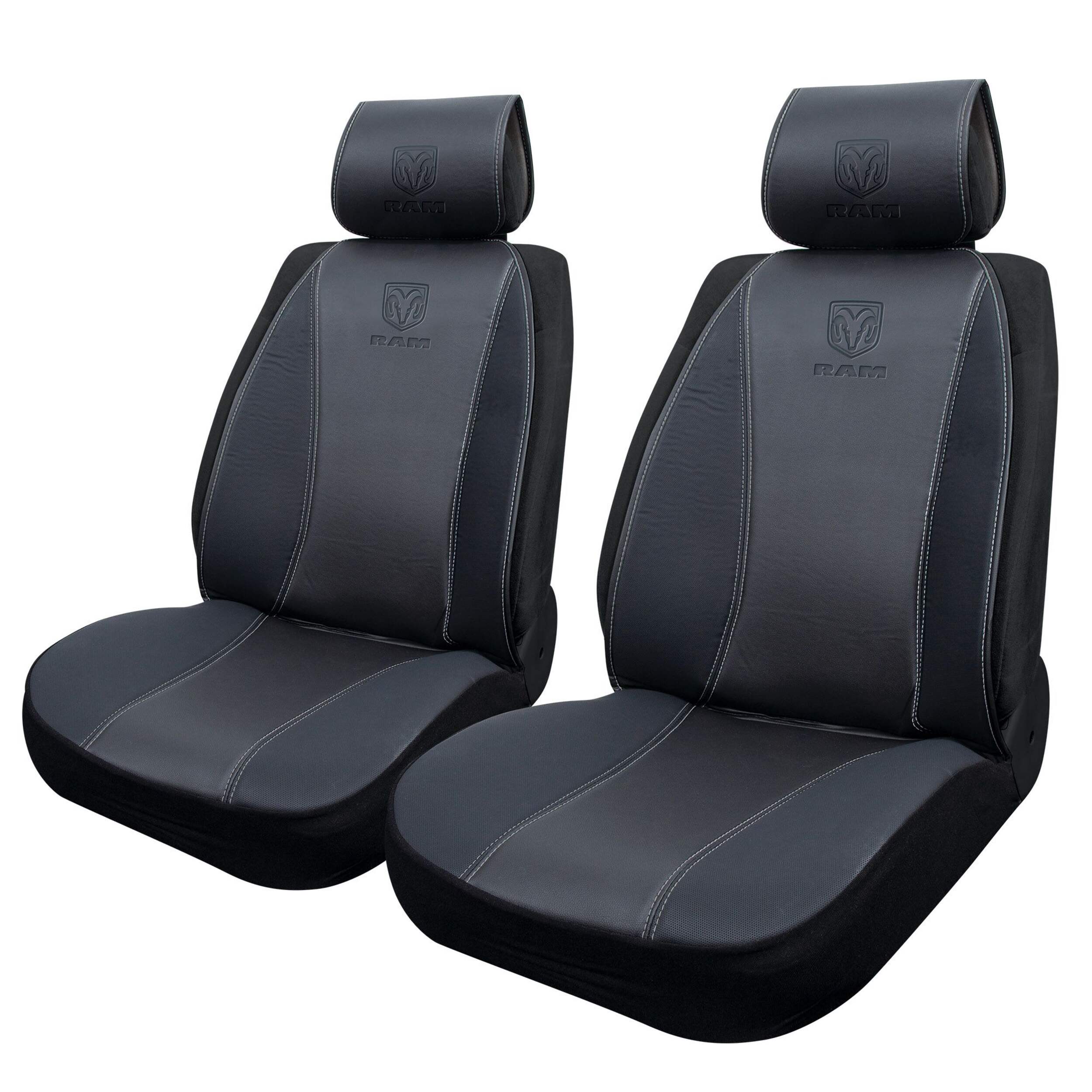 RAM Truck Sized OE Seat Covers Front_Three_Fourths_Angled_Left