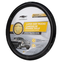 Chevy Truck Sized OE Steering Wheel Cover, Black Front_Three_Fourths_Angled_Left