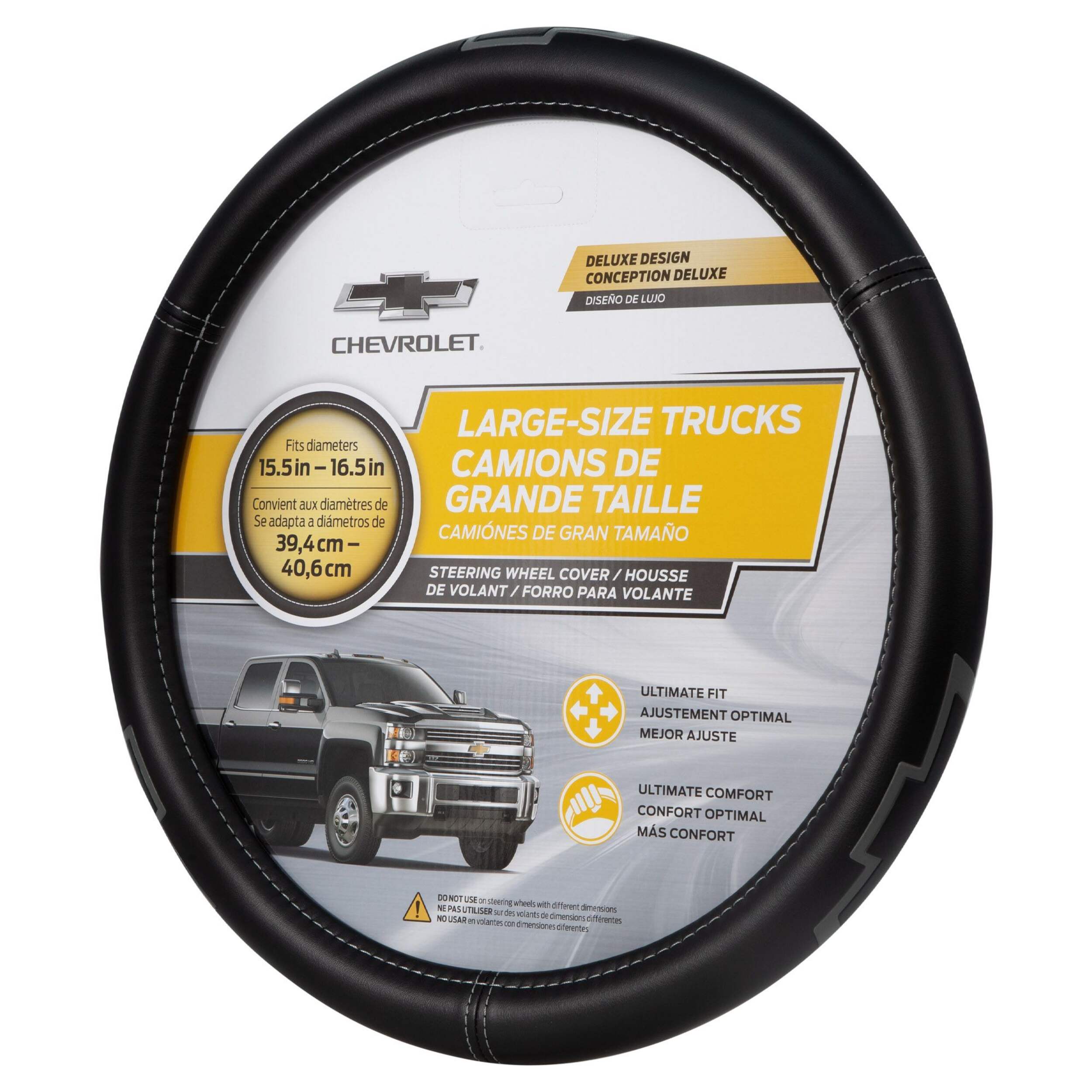 Housse de volant d'origine pour camion Chevrolet, noir Front_Three_Fourths_Angled_Left