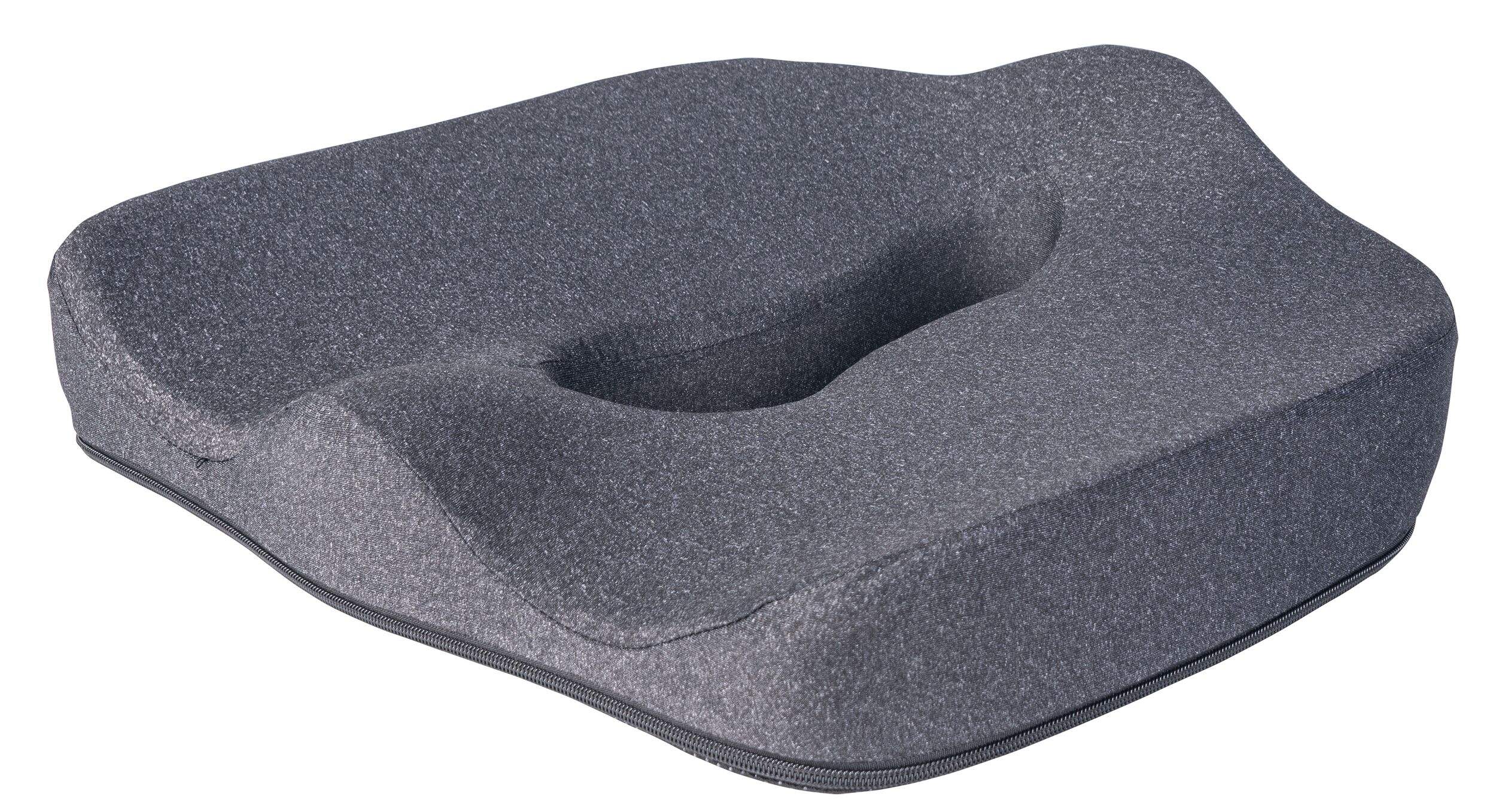 AutoTrends Portable Memory Foam Donut Cushion, Grey Front_Three_Fourths_Angled_Left