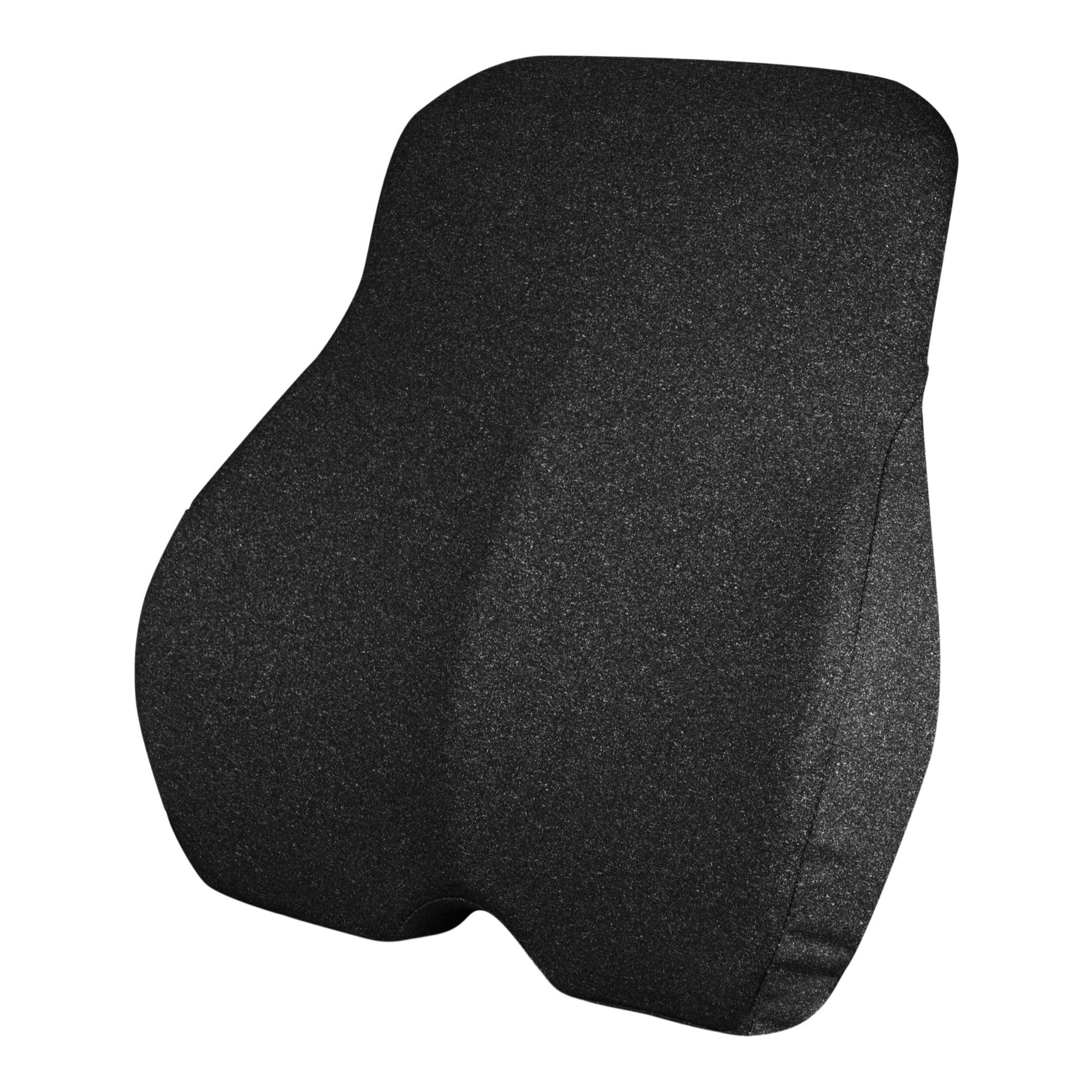 AutoTrends Memory Foam Ergonomic Lumbar Cushion with Adjustable Elastic Straps Front_Three_Fourths_Angled_Left