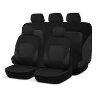 AutoTrends Embossed Neoprene Seat Cover Kit Front_Three_Fourths_Angled_Left