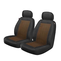 Dickies Dual Layer Protection Seat Covers, Brown Duck, 2-Pc Front_Three_Fourths_Angled_Left