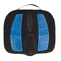 Dr. Scholls Memory Foam with Massaging Gel Seat Cushion, Black Overhead_Flat