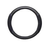 Dickies Dr. Scholls Gel Infused Memory Foam Steering Wheel Cover, Black Front_Flat