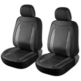 Goodyear Spill Resistant PVC Seat Cover, Black/Grey, 2-Pc Front_Three_Fourths_Angled_Left