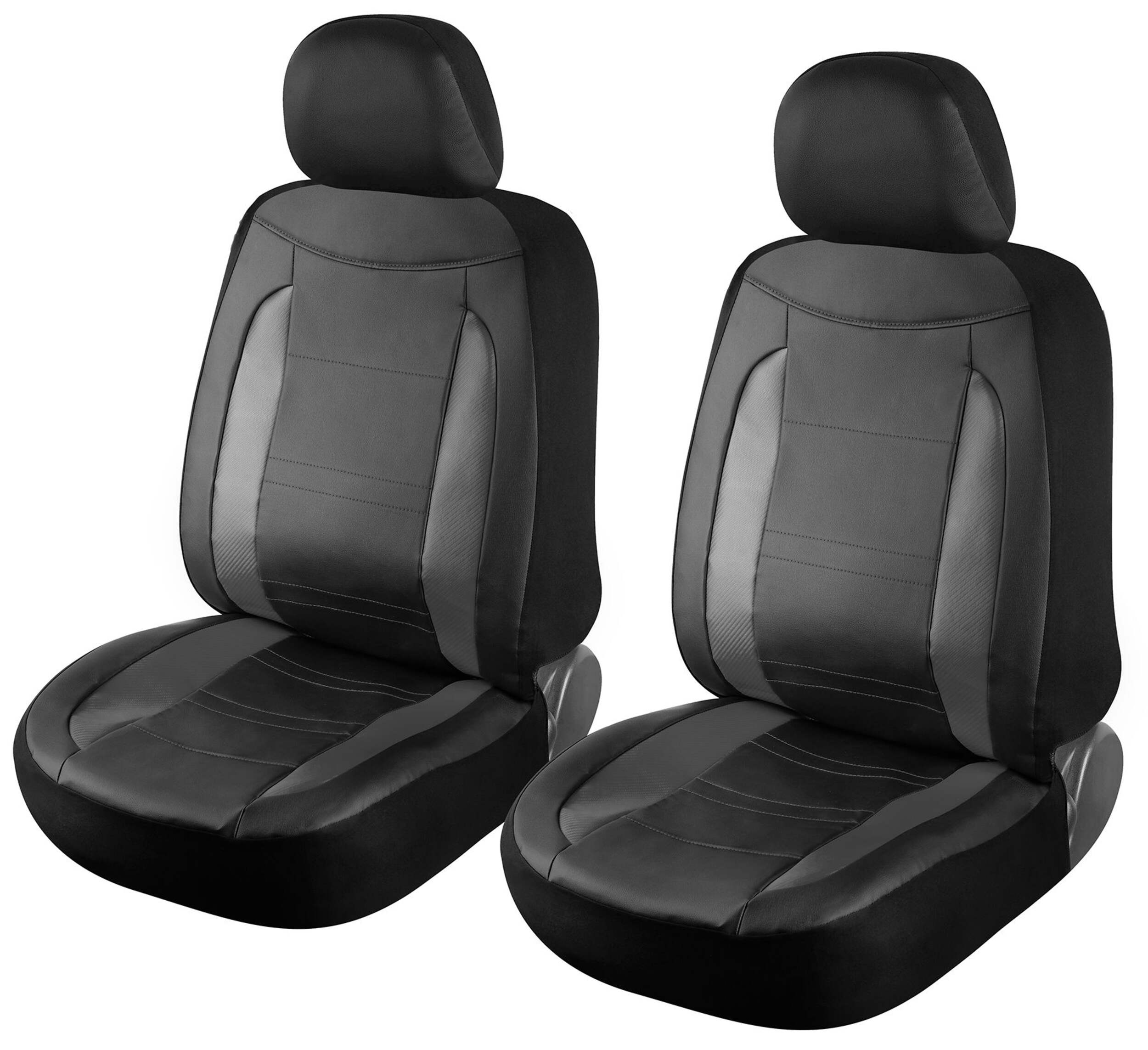 Goodyear Spill Resistant PVC Seat Cover, Black/Grey, 2-Pc Front_Three_Fourths_Angled_Left