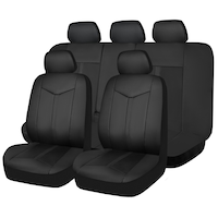 AutoTrends Faux Leather Premium Full PVC Seat Cover Kit Front_Three_Fourths_Angled_Left