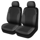 AutoTrends Embossed Jaquard & Leather Car Seat Covers, 2-Pk Front_Three_Fourths_Angled_Left