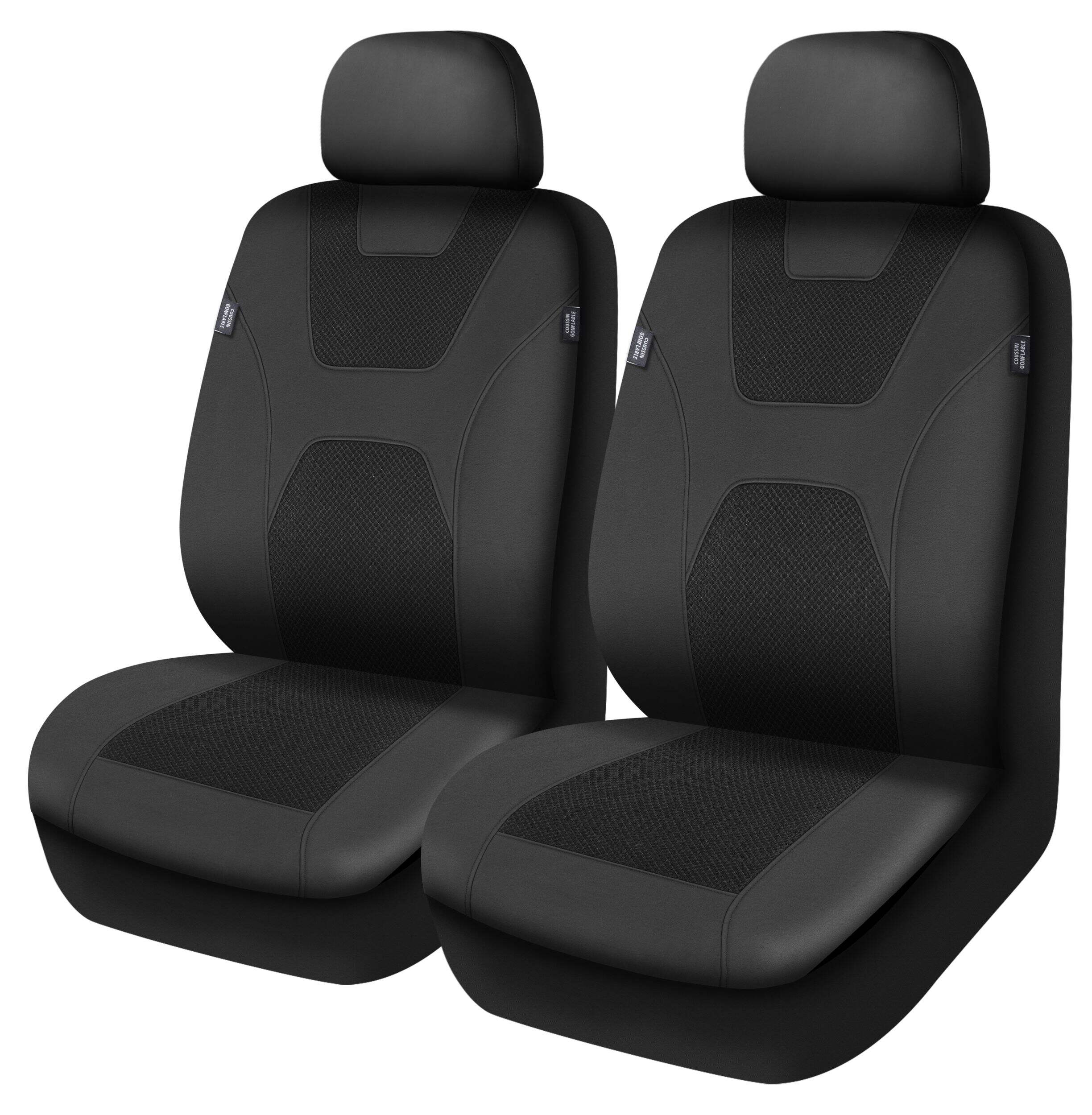 Housses de siège en similicuir à mailles hexagonales AutoTrends, paq. 2 Front_Three_Fourths_Angled_Left