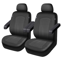 AutoTrends Embossed Faux Leather Truck Seat Cover, 2-Pk Front_Three_Fourths_Angled_Left