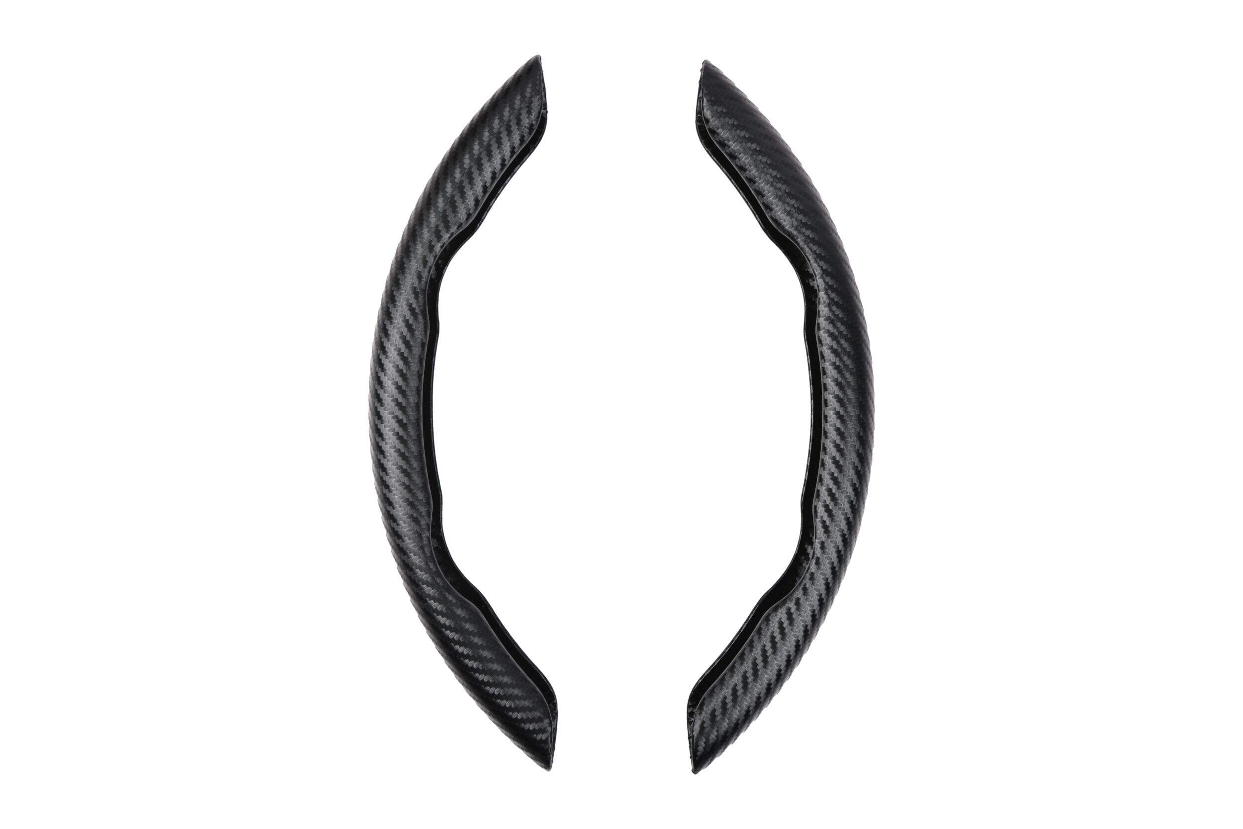 Gaine de volant antidérapante AutoTrends en fibre de carbone, noir Front_Flat