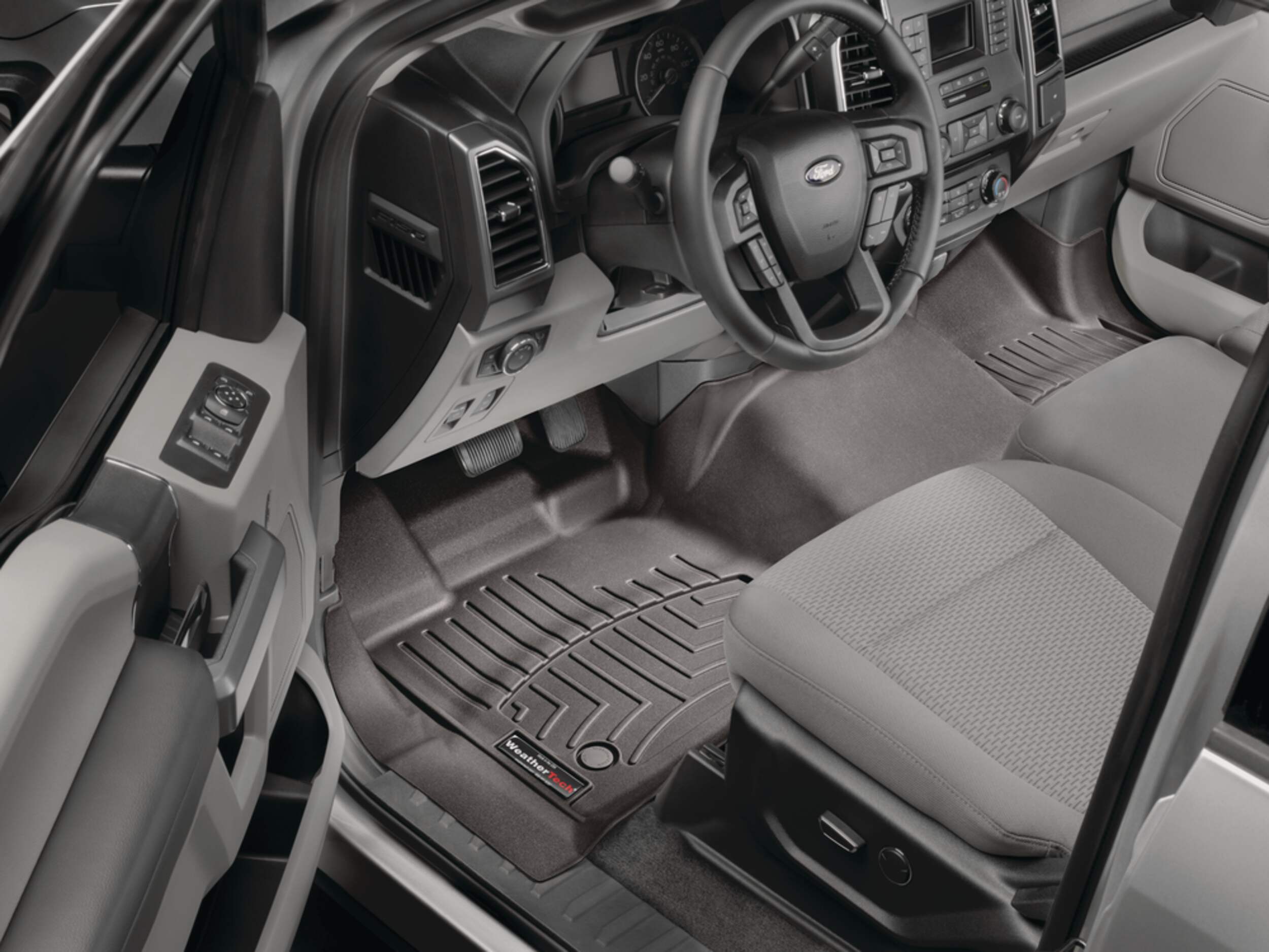 WeatherTech® Custom Front FloorLiner™ Carpet Protector, Cocoa Overhead_Plunge