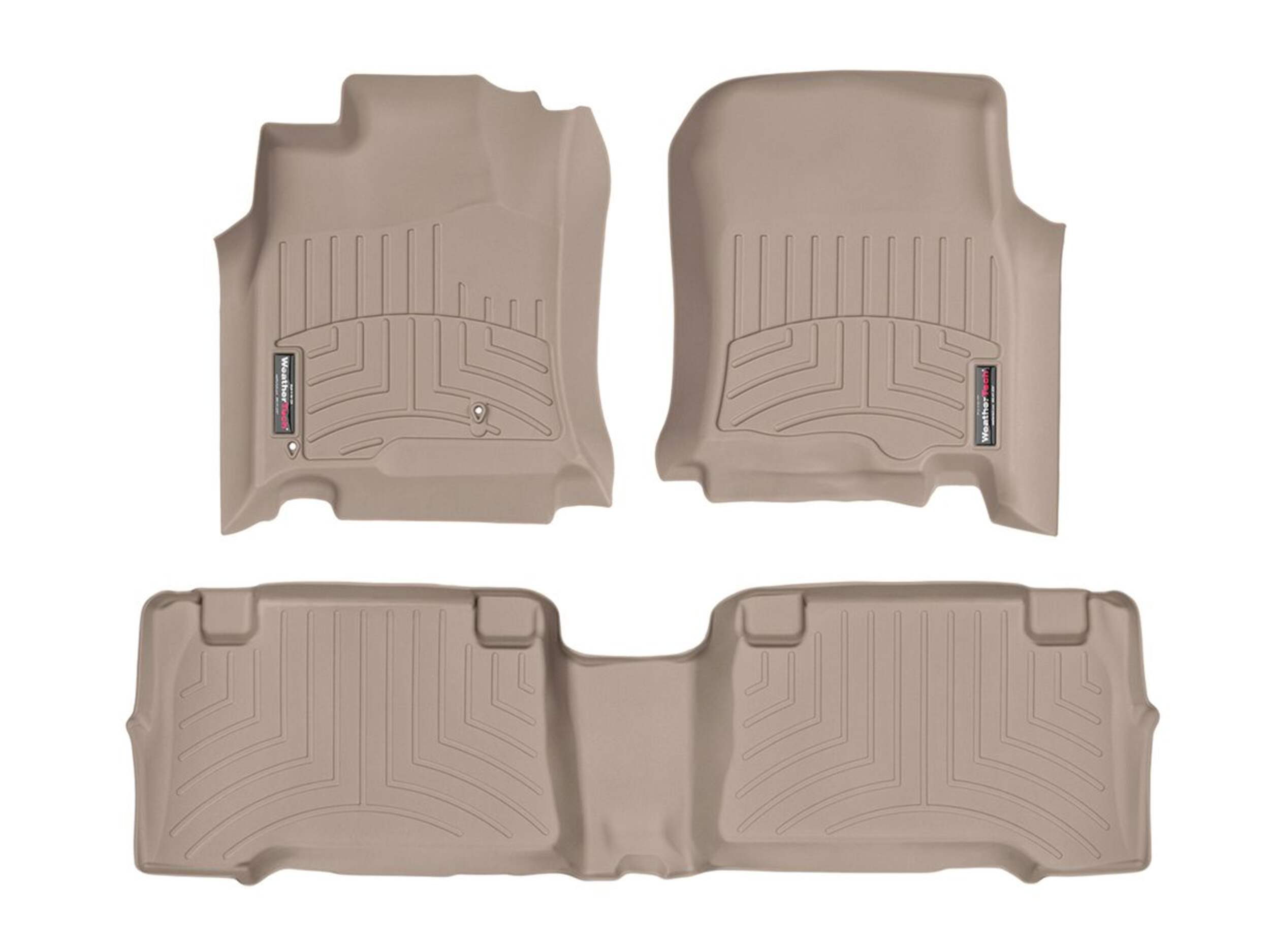 WeatherTech® Custom Front and Rear FloorLiner™ Kit, Tan Overhead_Flat