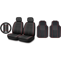 Floor Mat & Seat Cover Set, Red