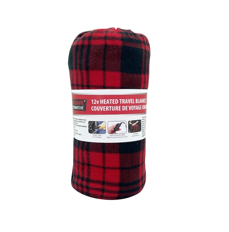 Treksafe Automotive 12V Heated Travel Blanket, Plaid, 57 x 40in