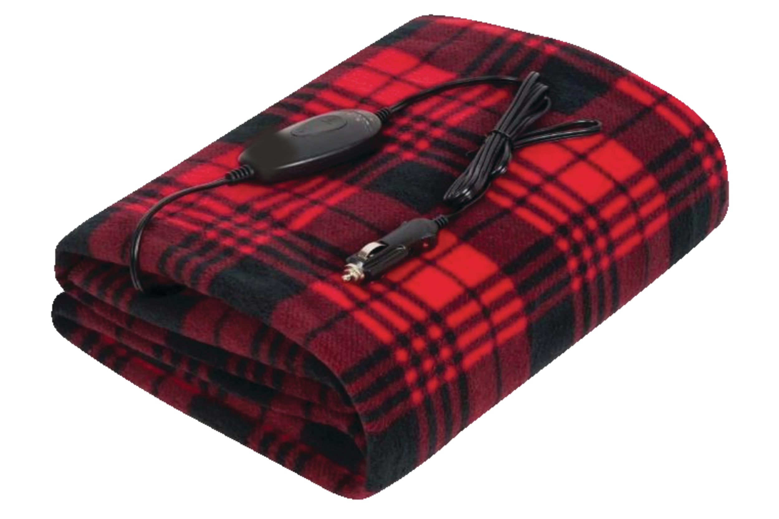 Treksafe Automotive 12V Heated Travel Blanket, Plaid, 57 x 40-in Front_Three_Fourths_Angled_Right