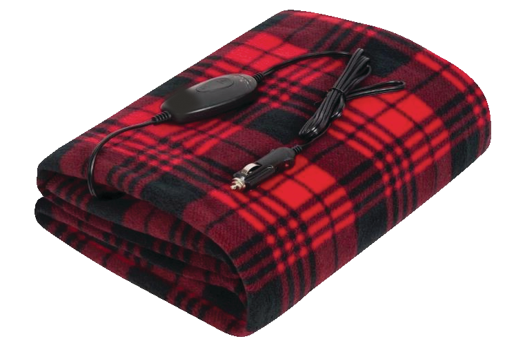 Treksafe Automotive 12V Heated Travel Blanket, Plaid, 57 x 40in