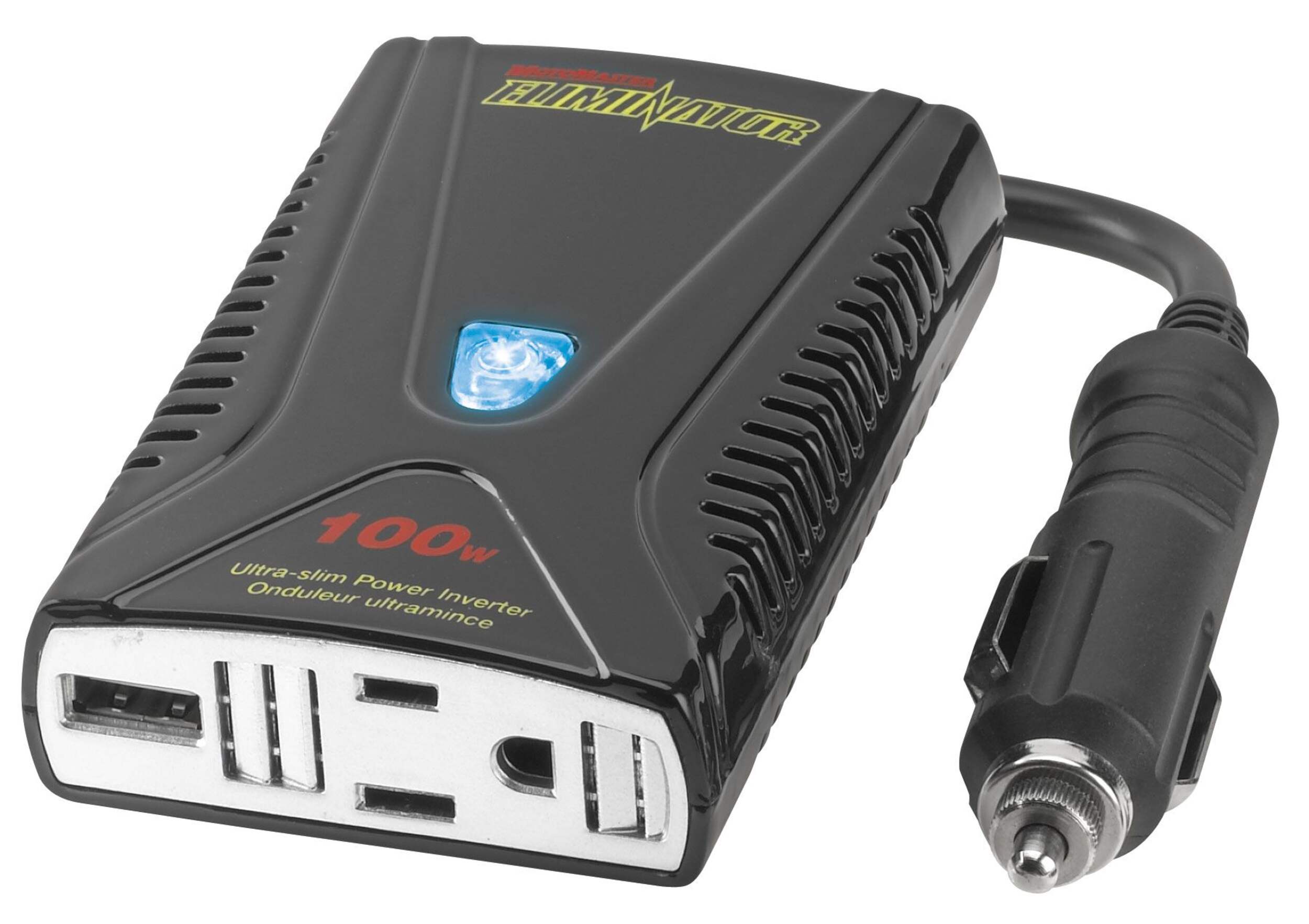 MotoMaster 100W Mobile Power Outlet and Inverter with USB Front_Angled_Left