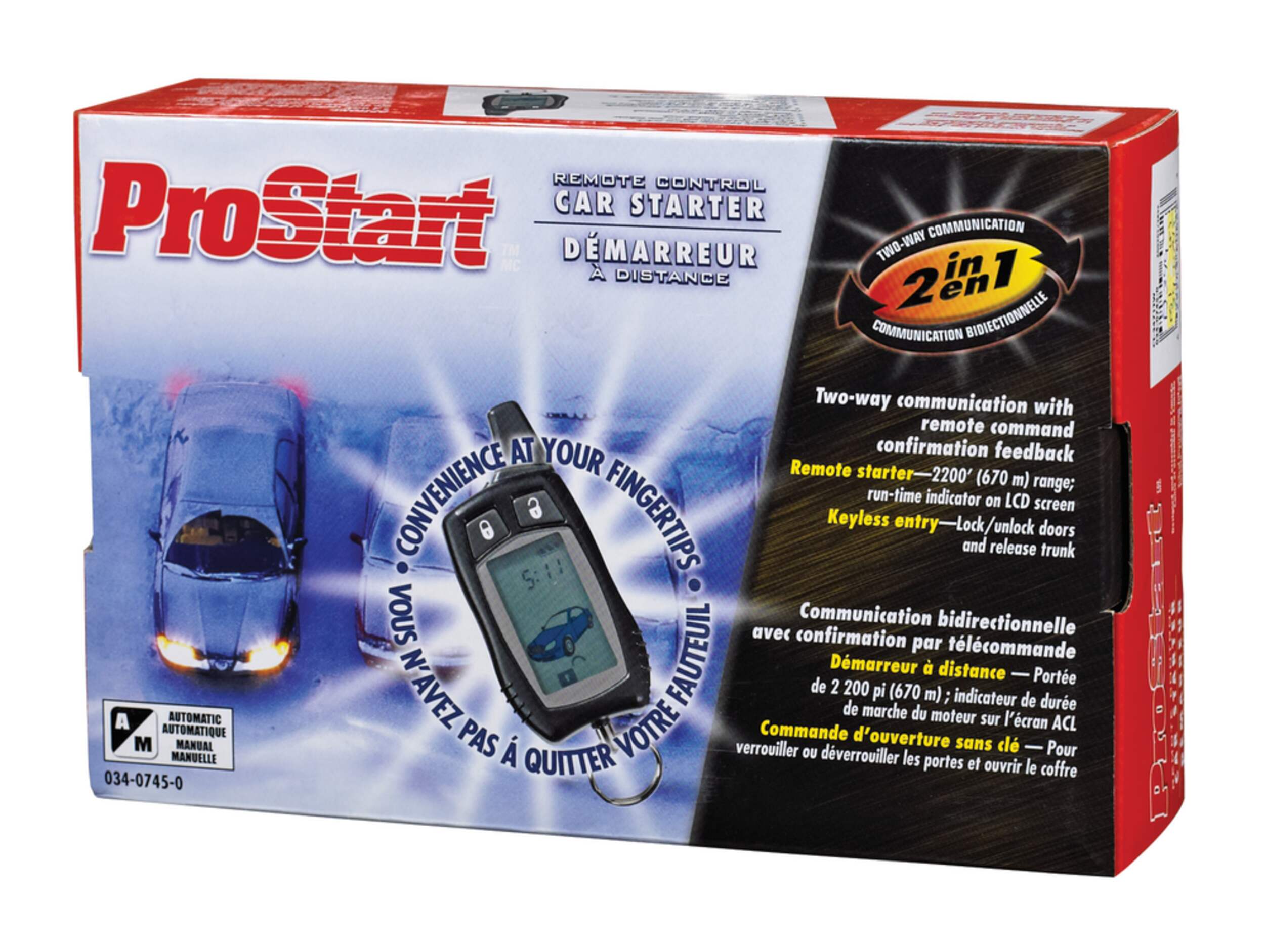 ProStart 6-button Remote Starter with Keyless Entry Remote Front_Angled_Left