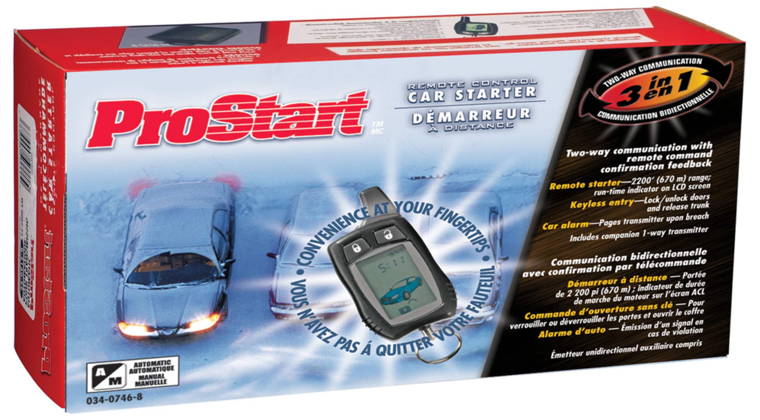 ProStart 6button Twoway Remote Starter with Alarm and Keyless Entry