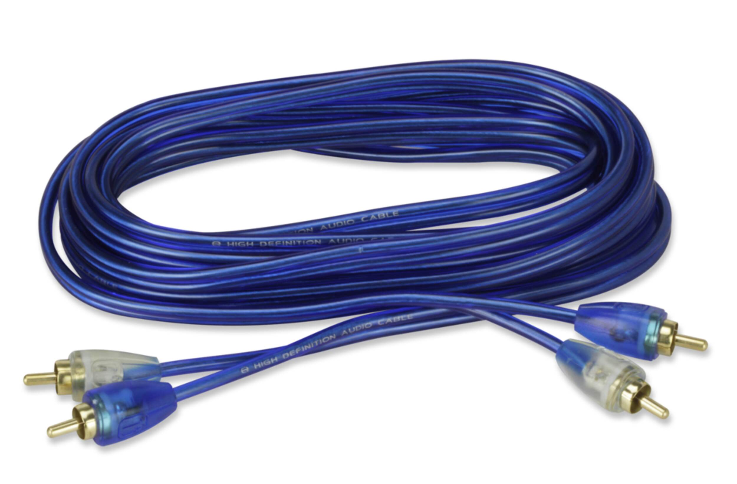 Scosche A12C4 Clear Blue Audio RCA Cable, 12-ft Front_Angled_Right