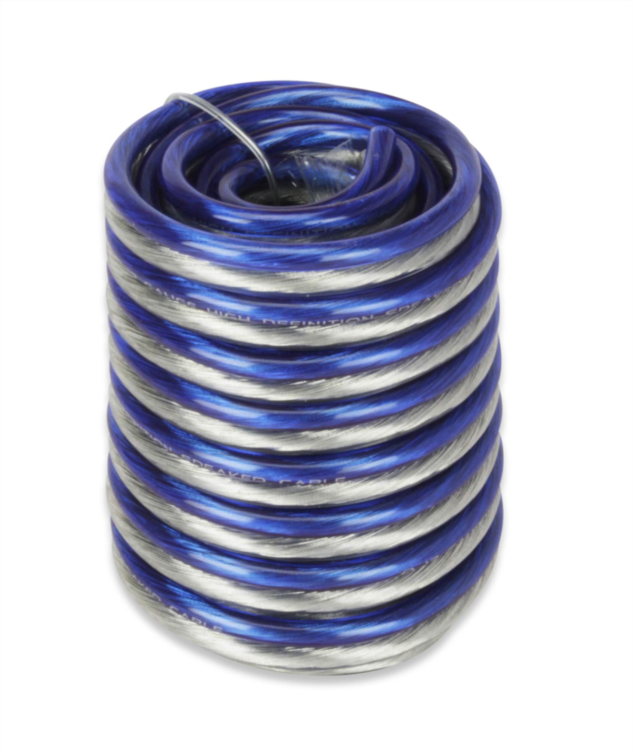 E2 Scosche 12-Gauge Subwoofer/Speaker Wire, 18-ft, Blue Front_Angled_Right