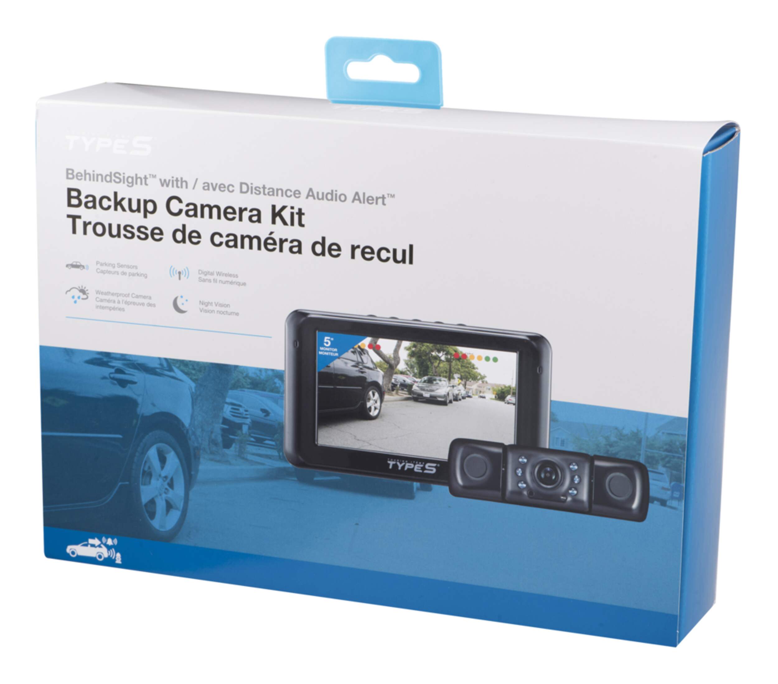 Type S Backup Camera with 5in Monitor, Distance Audio Alert Canadian