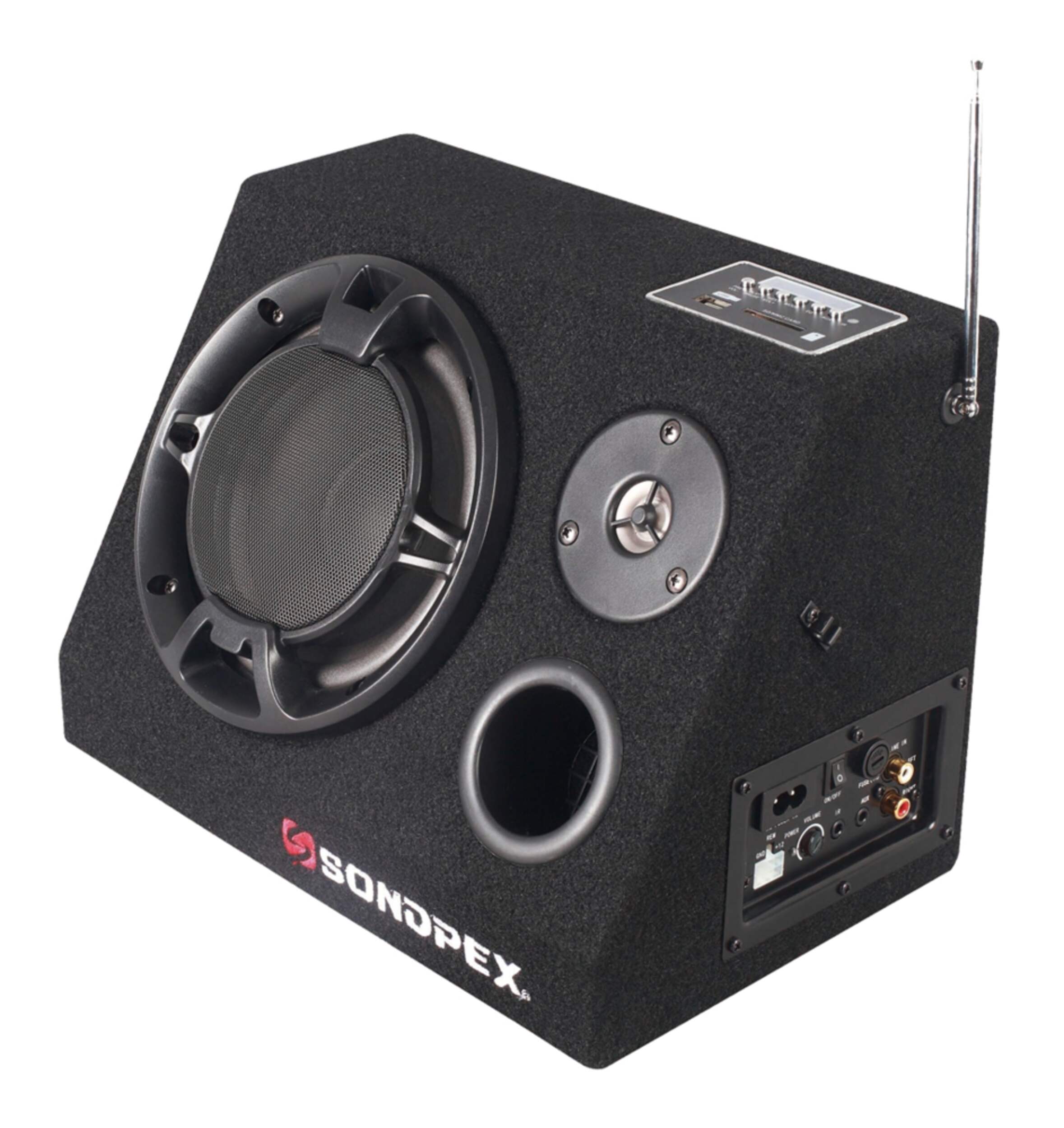 Sondpex Bluetooth Active Speaker System, AM & FM Radio and Digital Player Front_Angled_Left