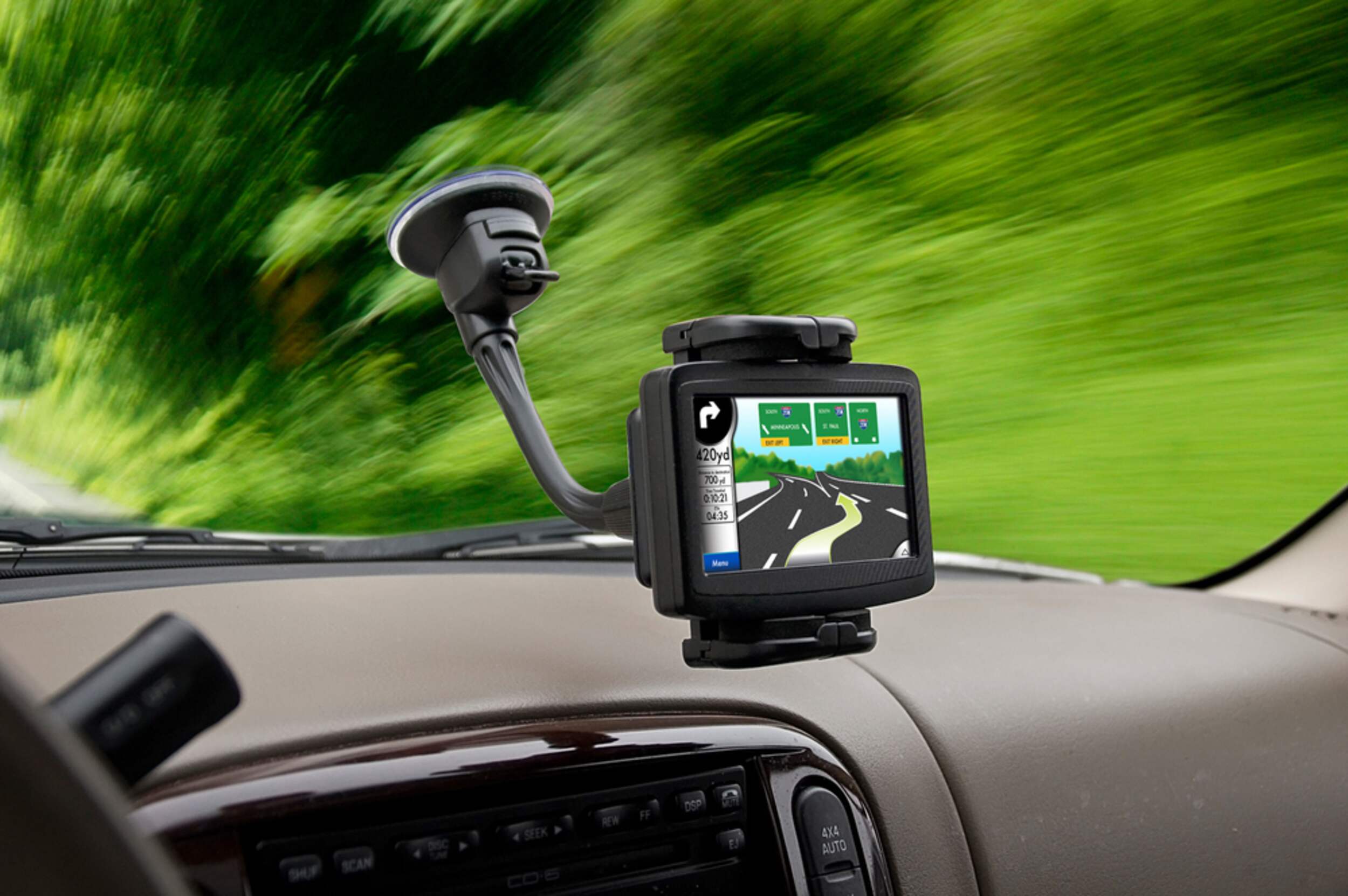 Bracketron GPS Windshield Mount Front_Angled_Right