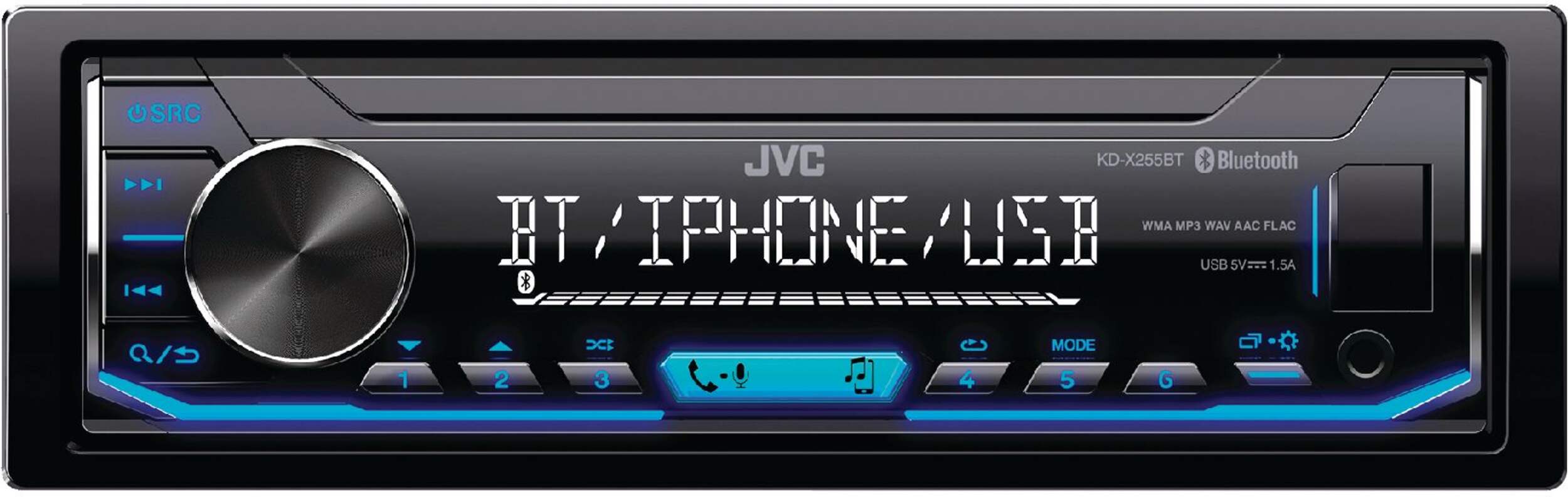 JVC KD-X255BT Car Stereo Front_Flat