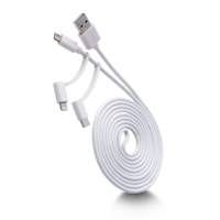 Bluehive 3-in-1 Charger and Sync Cable for Micro USB/Lightning/USB C adapters, 6-ft Front_Angled_Right