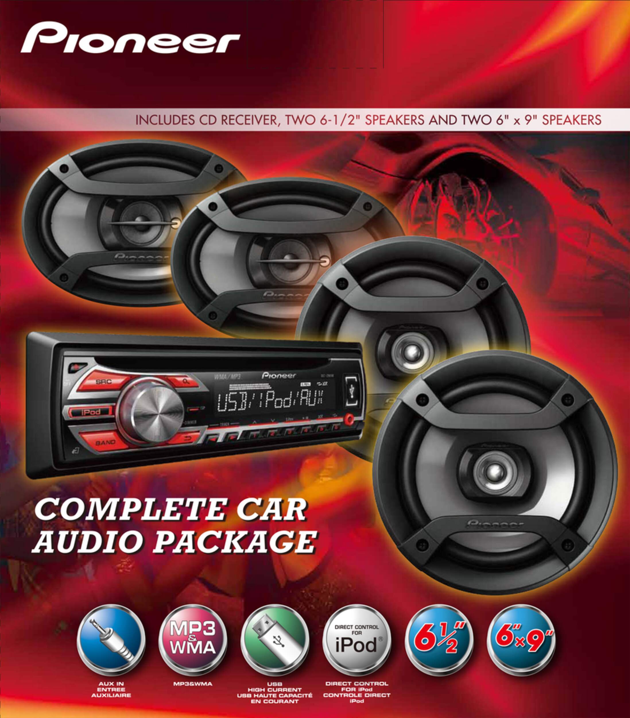 Pioneer Car Stereo Audio Bundle Front_Flat
