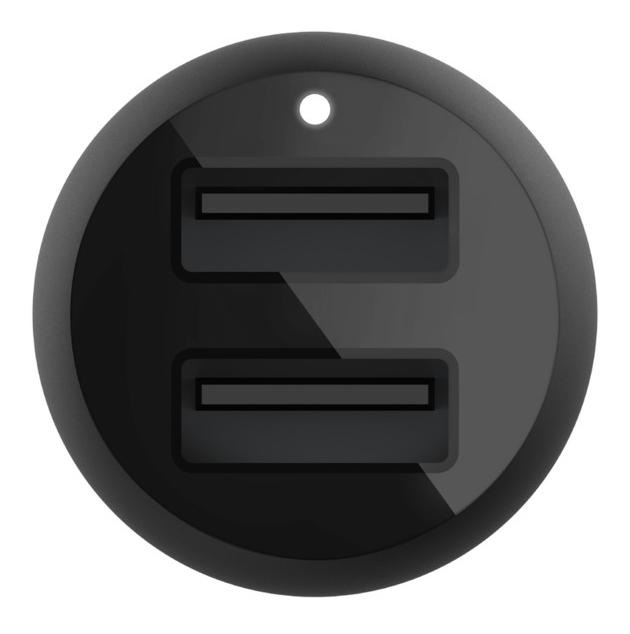 Belkin Dual 24W USBA Car Charger with Lightining Connector, Black