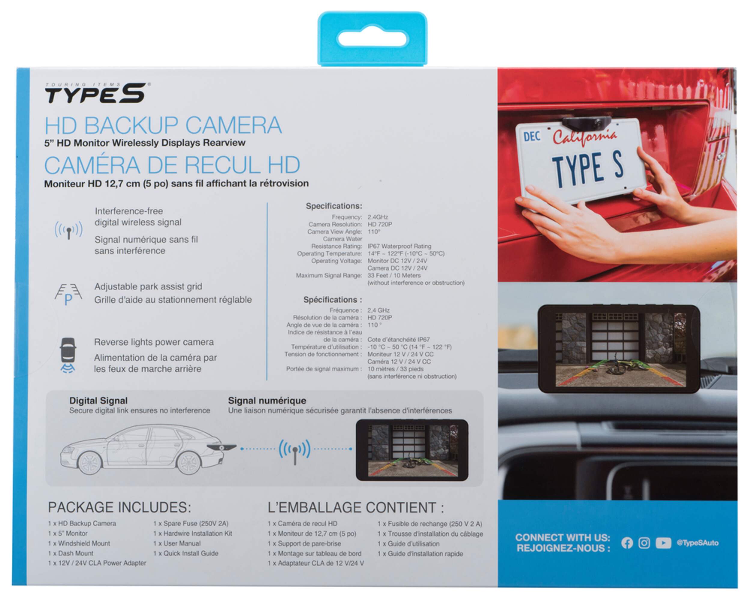 Type S Backup Camera, with 5in Monitor, 720p HD Canadian Tire