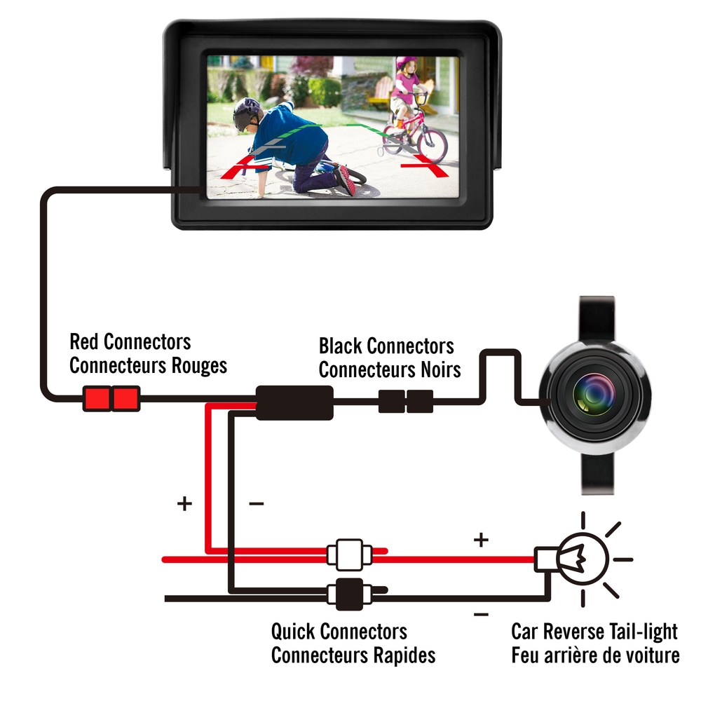 Reload Wired Back Up Camera with 4.3in Monitor & IP67 Waterproof
