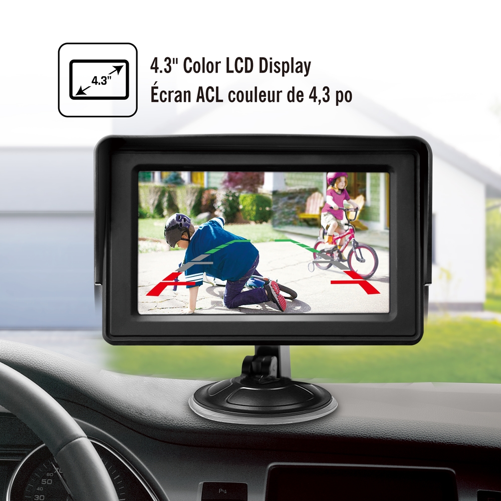 Reload Wired Back Up Camera with 4.3in Monitor & IP67 Waterproof Design, Black Canadian Tire