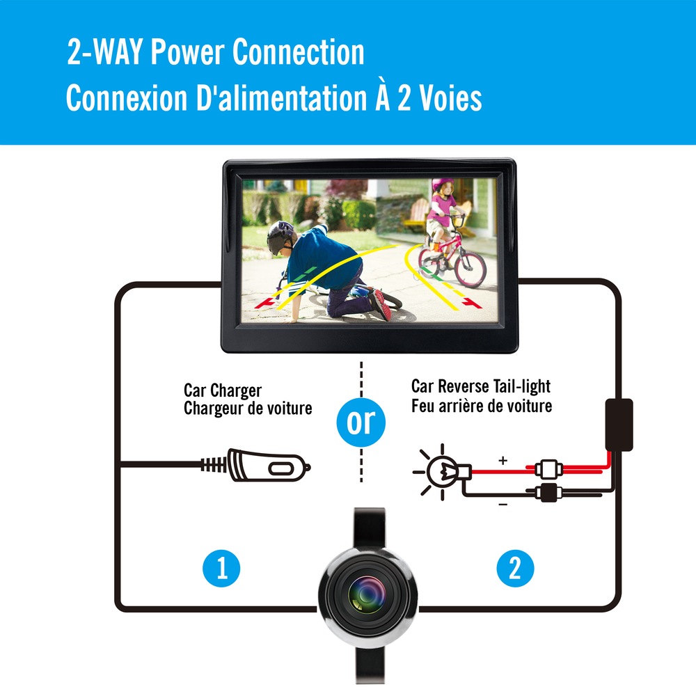 Reload 720p HD Wired Back Up Camera with a 5in HD Monitor & Suction