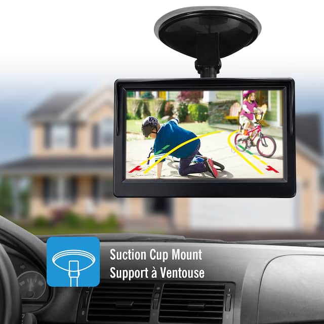 Reload 720p HD Wired Back Up Camera with a 5in HD Monitor & Suction Cup Mount , Black