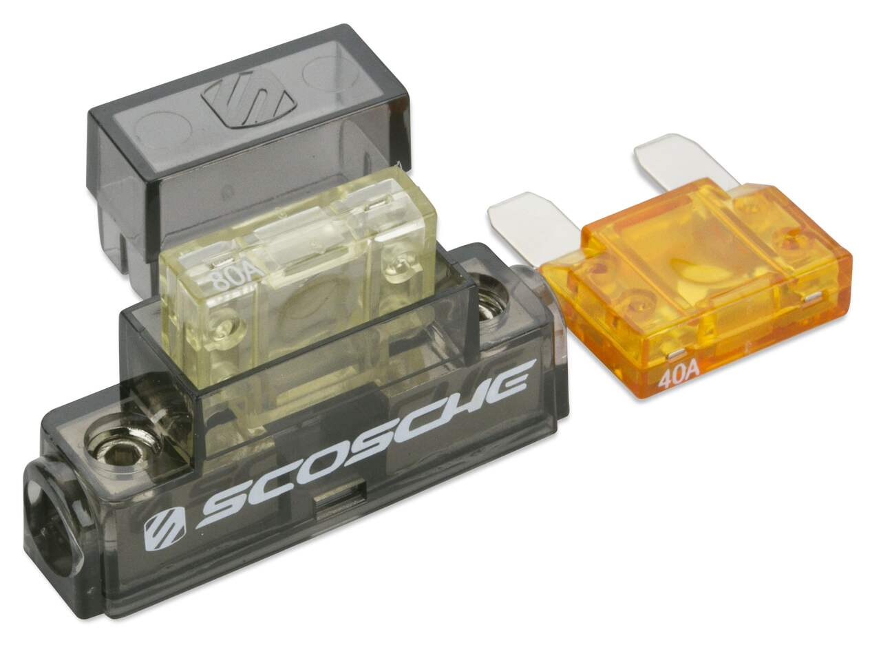 Scosche In Line Fuse Holder with 40 and 80-Amp Maxi-Fuse