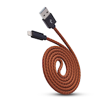 Bluehive Lightning Charger & Sync Cable, Leather, 3-ft Front_Angled_Right