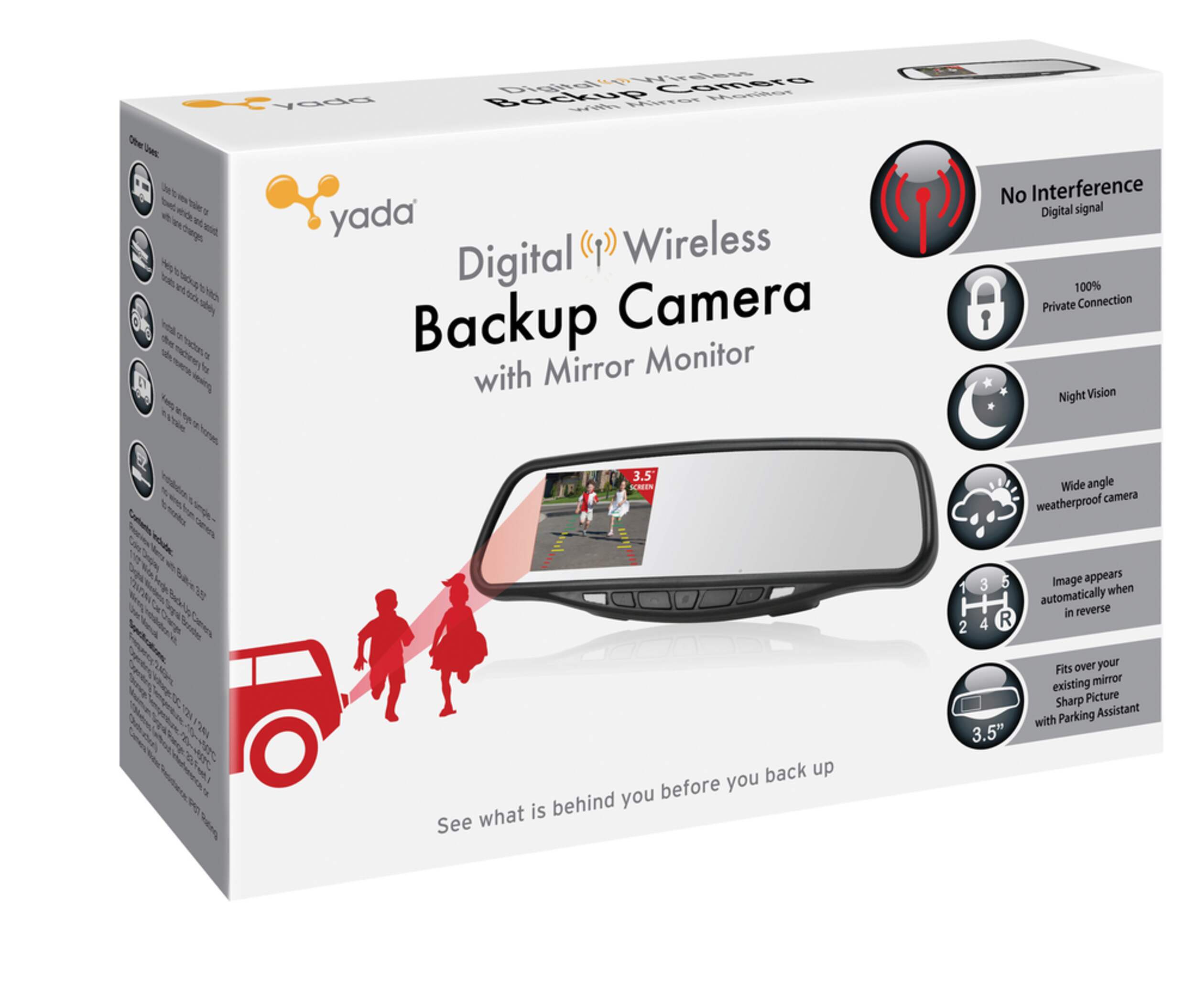 Yada Digital Wireless 3.5in Backup Camera Mirror Canadian Tire