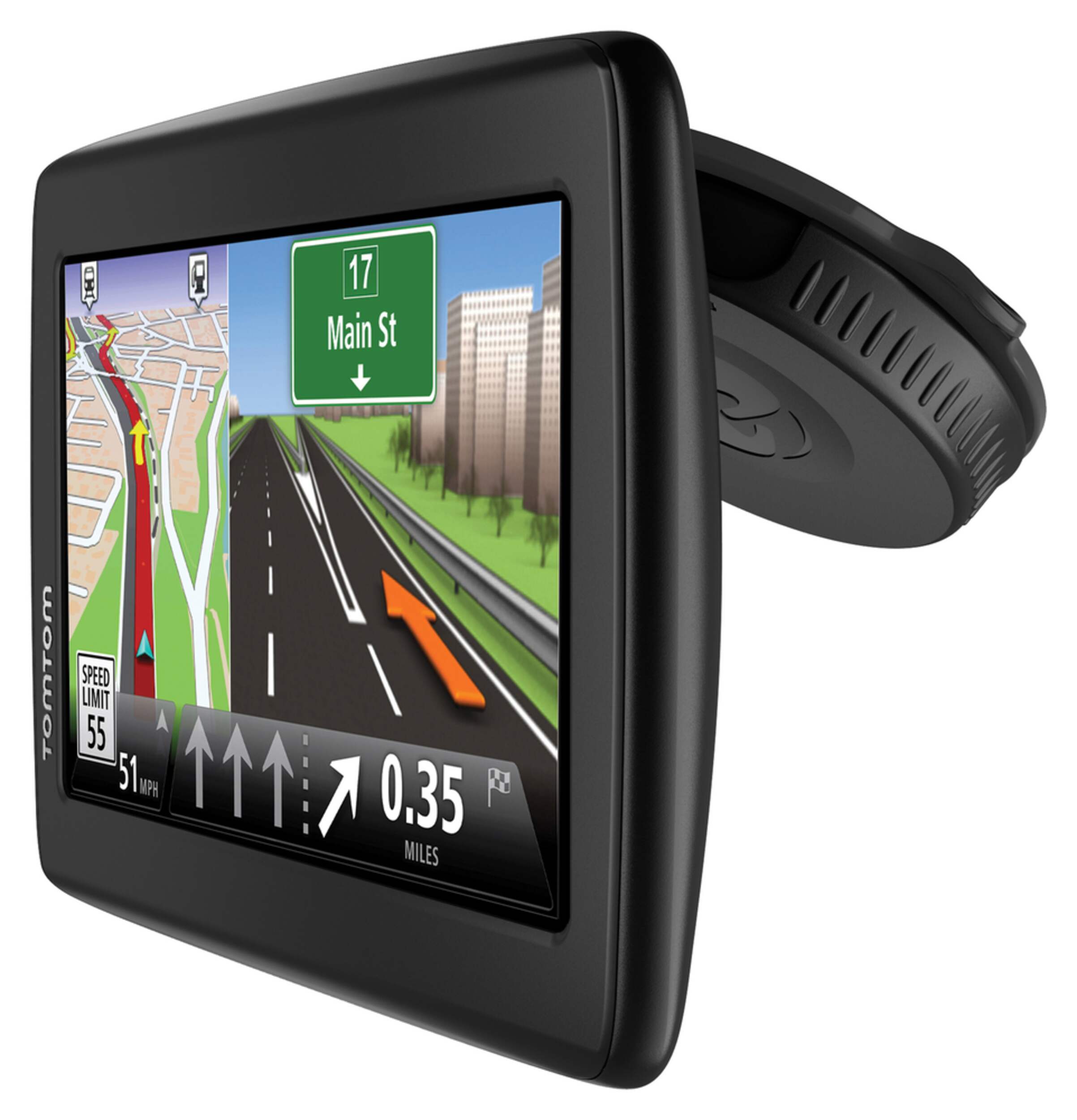 TomTom VIA 1515TM Car GPS, 5-in Front_Angled_Left