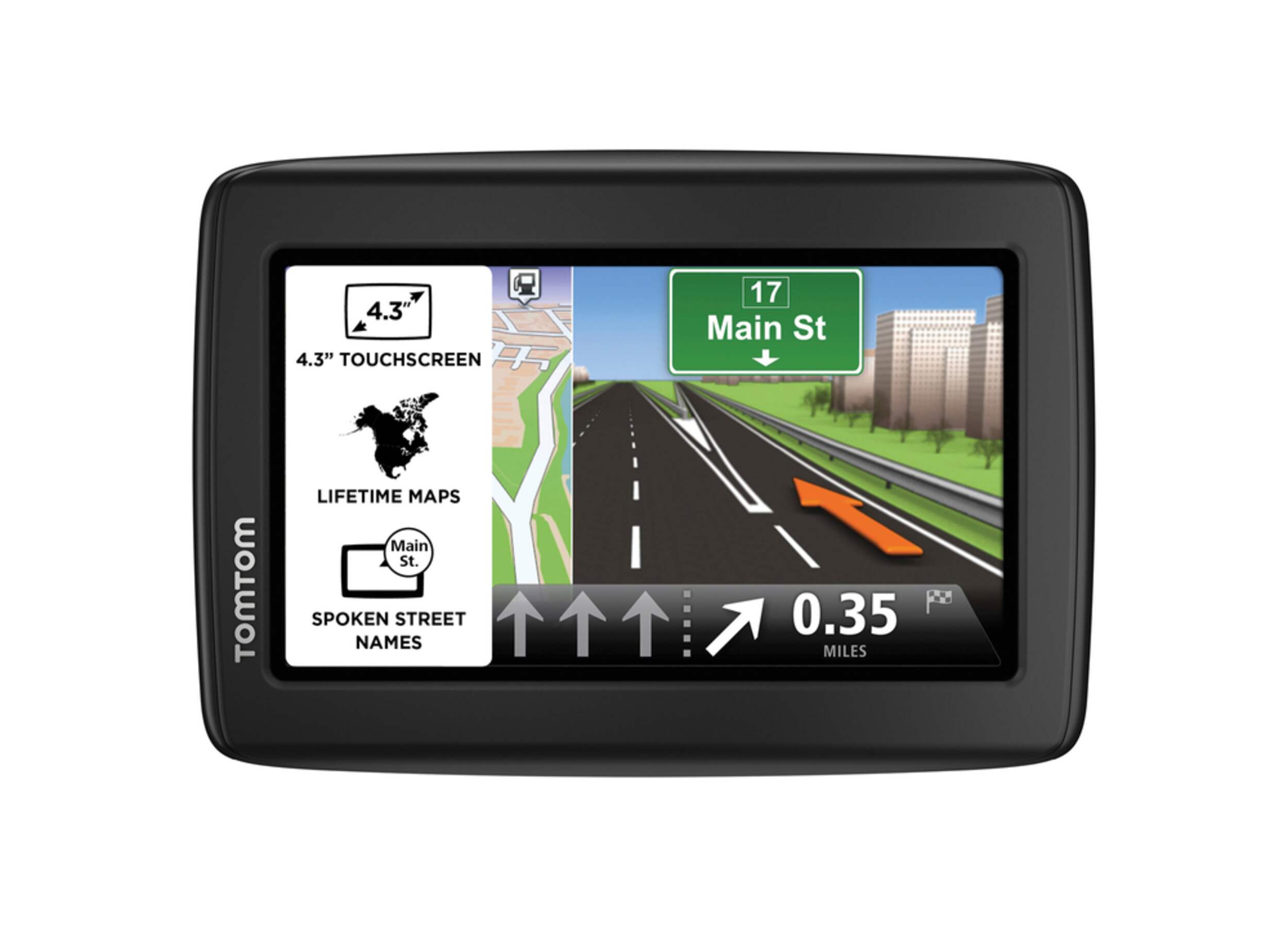 TomTom VIA 1415M Car GPS, 4.3-in Front_Flat