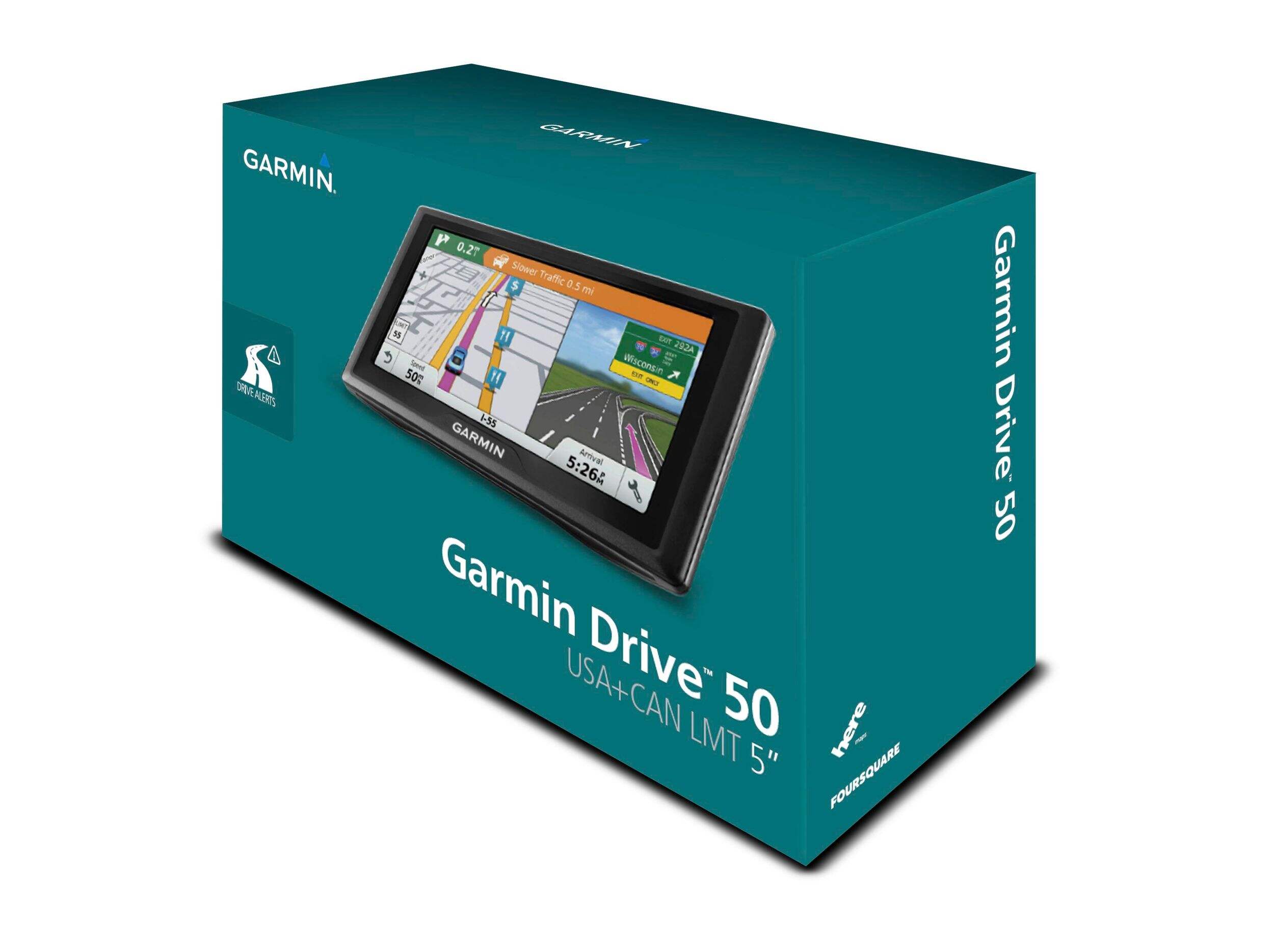 Garmin Drive 50LM Car GPS, 5-in Front_Angled_Left