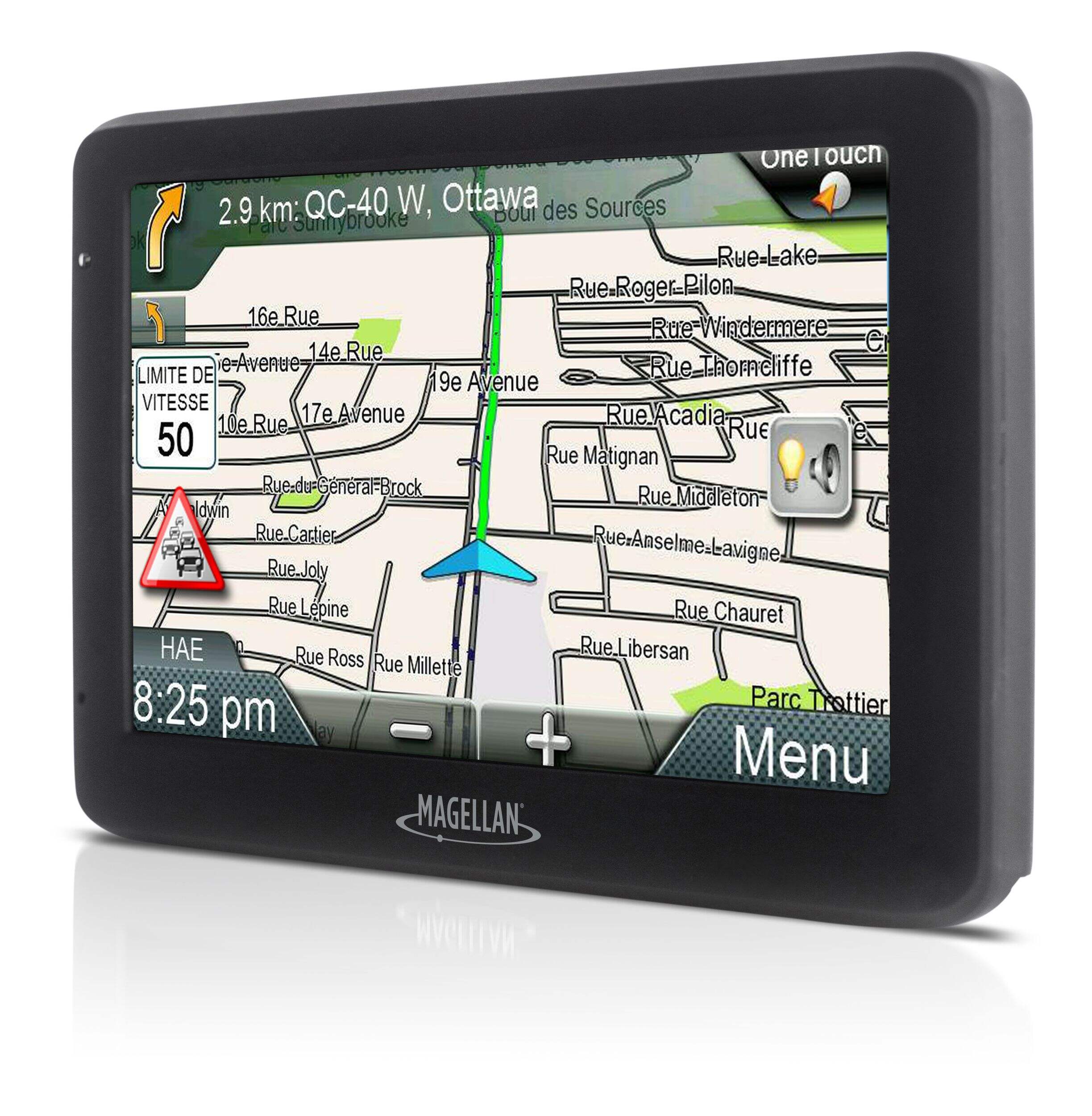 Magellan RoadMate 5632T-LM Car GPS, 5-in Front_Angled_Left