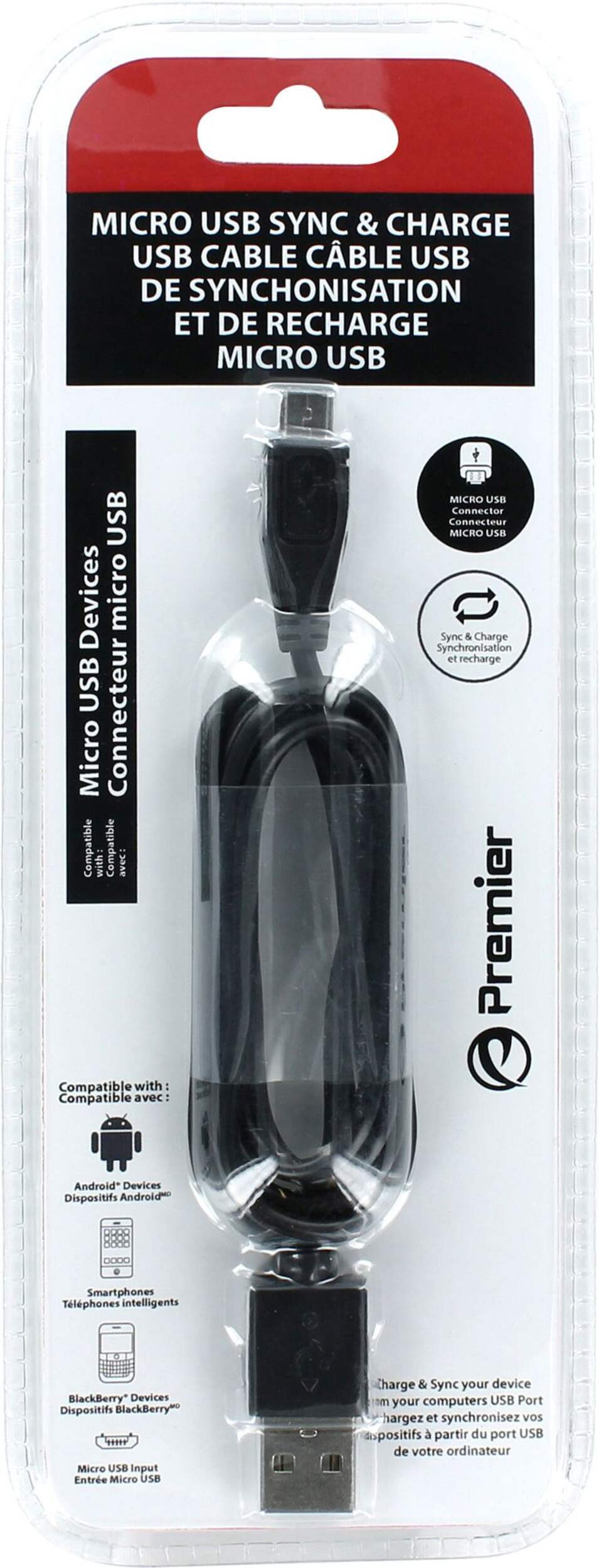 Car Charger Micro Cable, 3ft Canadian Tire